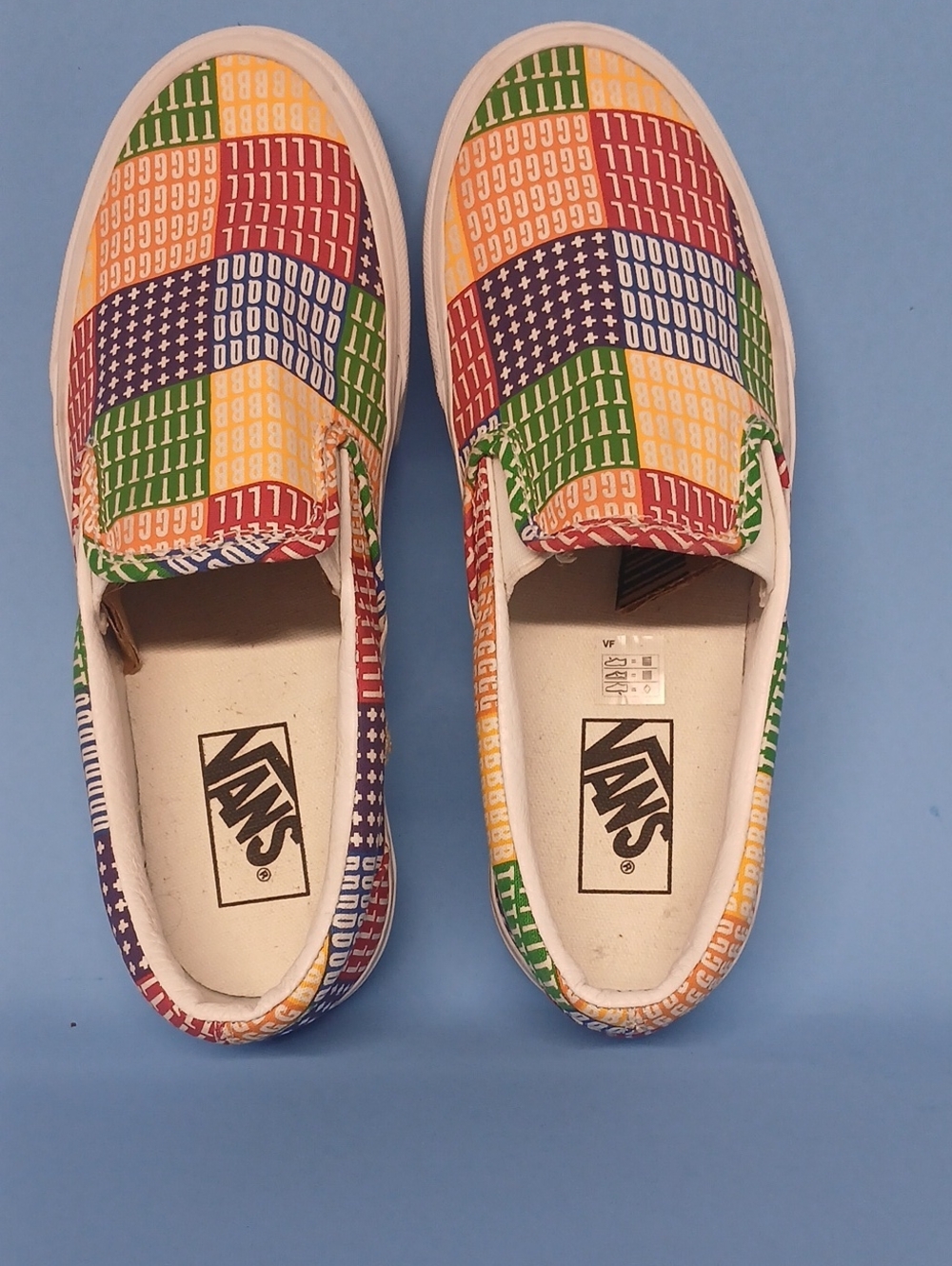 Vans Off The Wall "PRIDE" Multicolor Patchwork Slip-On Sneakers Men 6.5 Women 8
